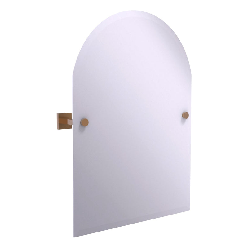 Montero Collection Contemporary Frameless Arched Top Tilt Mirror with Beveled Edge