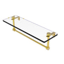 Glass Vanity Shelf with Integrated Towel Bar