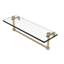 Glass Vanity Shelf with Integrated Towel Bar