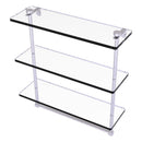 Triple Tiered Glass Shelf with Integrated Towel Bar
