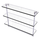 Triple Tiered Glass Shelf with Integrated Towel Bar