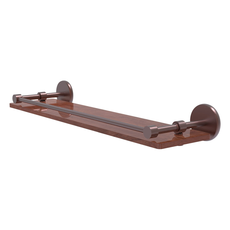 Prestige Skyline Collection Solid IPE Ironwood Shelf with Gallery Rail