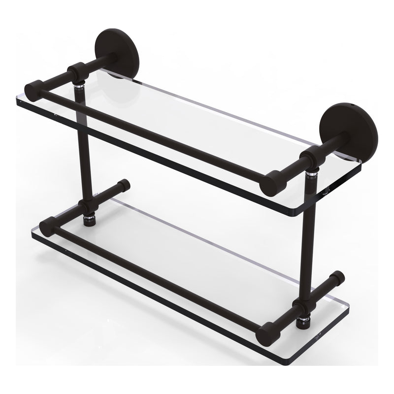 Prestige Skyline Collection Tempered Double Glass Shelf with Gallery Rail