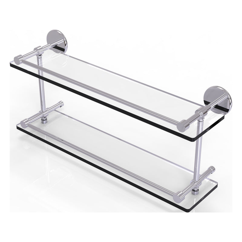 Prestige Skyline Collection Tempered Double Glass Shelf with Gallery Rail