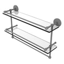 Prestige Skyline Collection Gallery Double Glass Shelf with Towel Bar