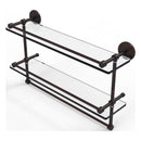 Prestige Skyline Collection Gallery Double Glass Shelf with Towel Bar