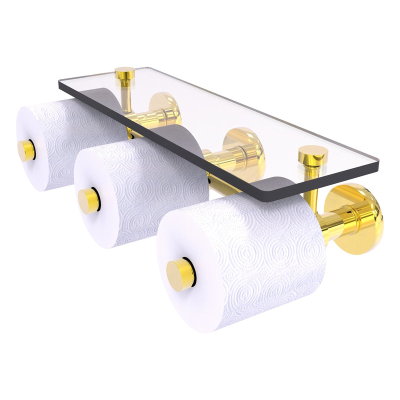 Prestige Skyline Porte-papier de toilette horizontal  3 rouleaux de r茅serve avec 茅tag猫re en verre
