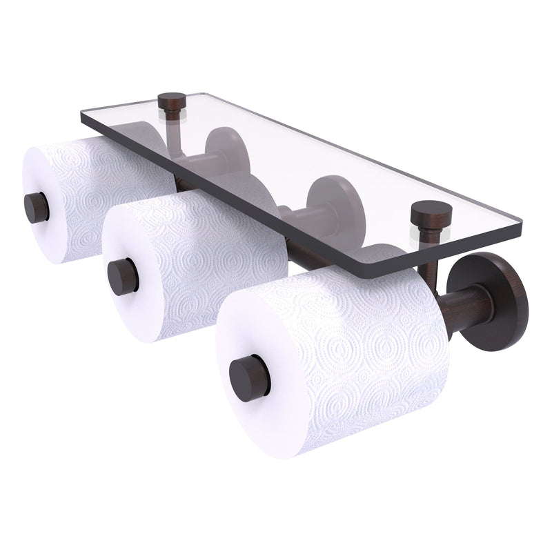 Prestige Skyline Porte-papier de toilette horizontal  3 rouleaux de r茅serve avec 茅tag猫re en verre