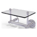 Prestige Skyline Porte-papier hygi茅nique  deux poteaux avec 茅tag猫re en verre