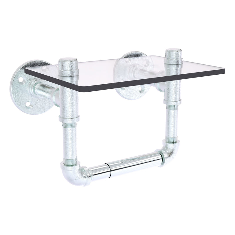 Pipeline Collection Toilet Tissue Holder with Glass Shelf