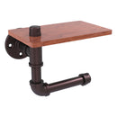Pipeline Collection Toilet Paper Holder with Wood Shelf
