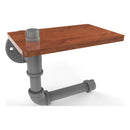 Pipeline Collection Toilet Paper Holder with Wood Shelf