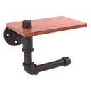 Pipeline Collection Toilet Paper Holder with Wood Shelf