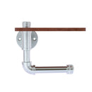 Pipeline Collection Toilet Paper Holder with Wood Shelf