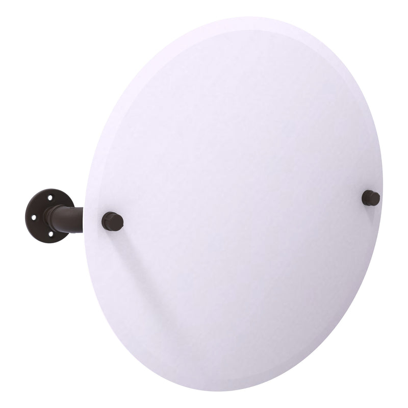 Pipeline Collection Frameless Round Wall Mounted Tilt Mirror