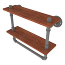 Pipeline Collection Double Ironwood Shelf with Towel Bar