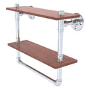 Pipeline Collection Double Ironwood Shelf with Towel Bar
