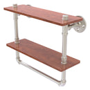 Pipeline Collection Double Ironwood Shelf with Towel Bar