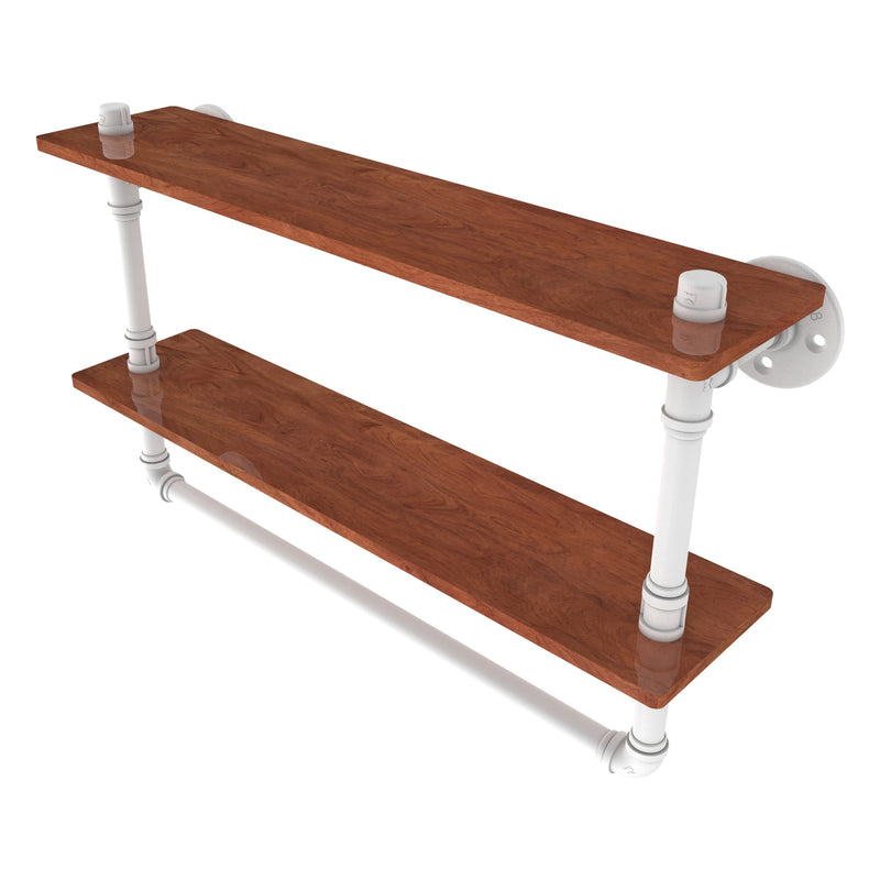 Pipeline Collection Double Ironwood Shelf with Towel Bar