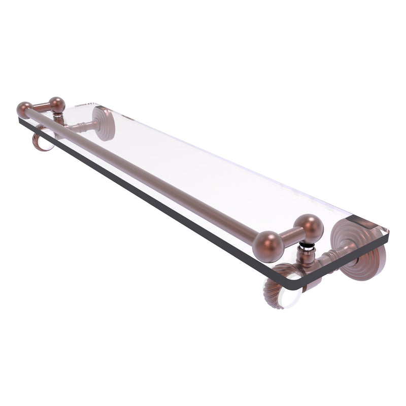 Pacific Grove Collection Glass Shelf with Gallery Rail with Twisted Accents