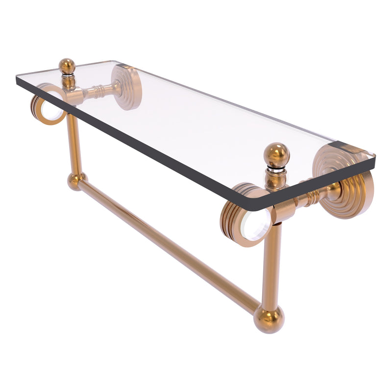 Pacific Grove Collection Glass Shelf with Towel Bar with Dotted Accents