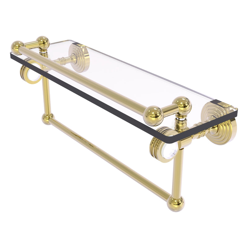 Pacific Grove Collection Glass Shelf with Gallery Rail and Towel Bar with Dotted Accents