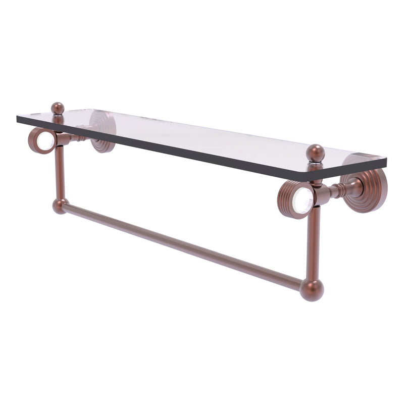 Pacific Grove Collection Glass Shelf with Towel Bar with Grooved Accents