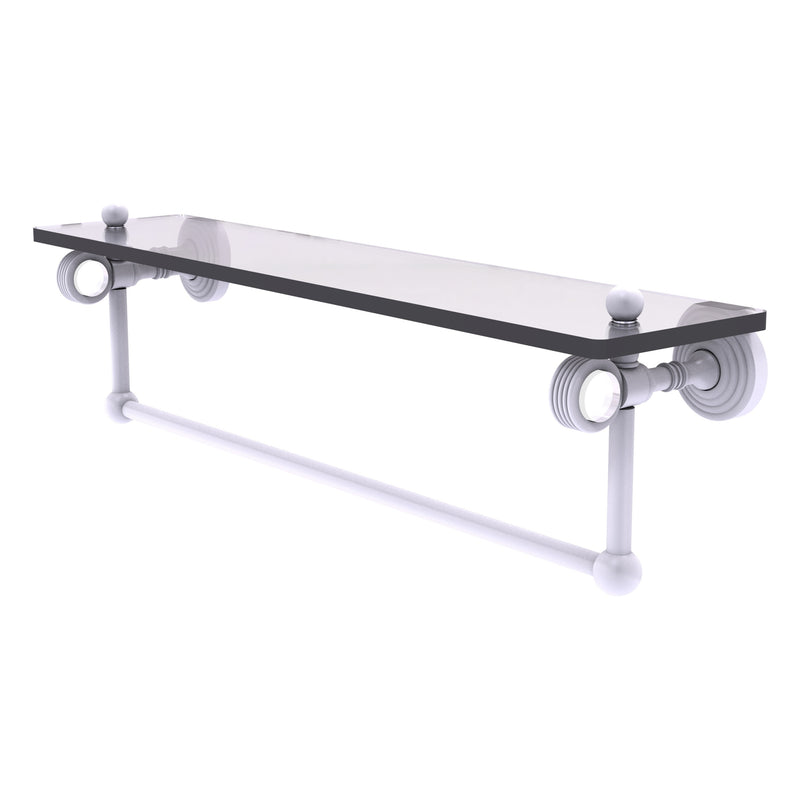 Pacific Grove Collection Glass Shelf with Towel Bar with Grooved Accents
