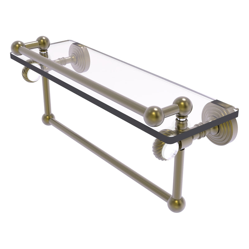 Pacific Grove Collection Glass Shelf with Gallery Rail and Towel Bar with Twisted Accents