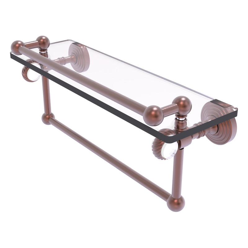 Pacific Grove Collection Glass Shelf with Gallery Rail and Towel Bar with Twisted Accents