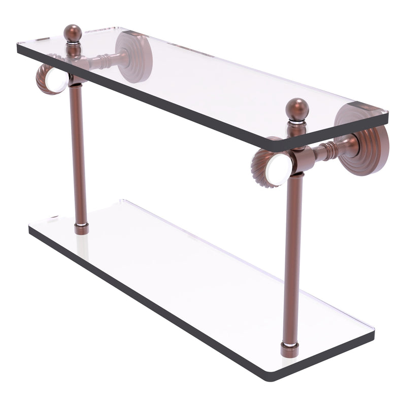 Pacific Grove Collection Two Tiered Glass Shelf with Twisted Accents