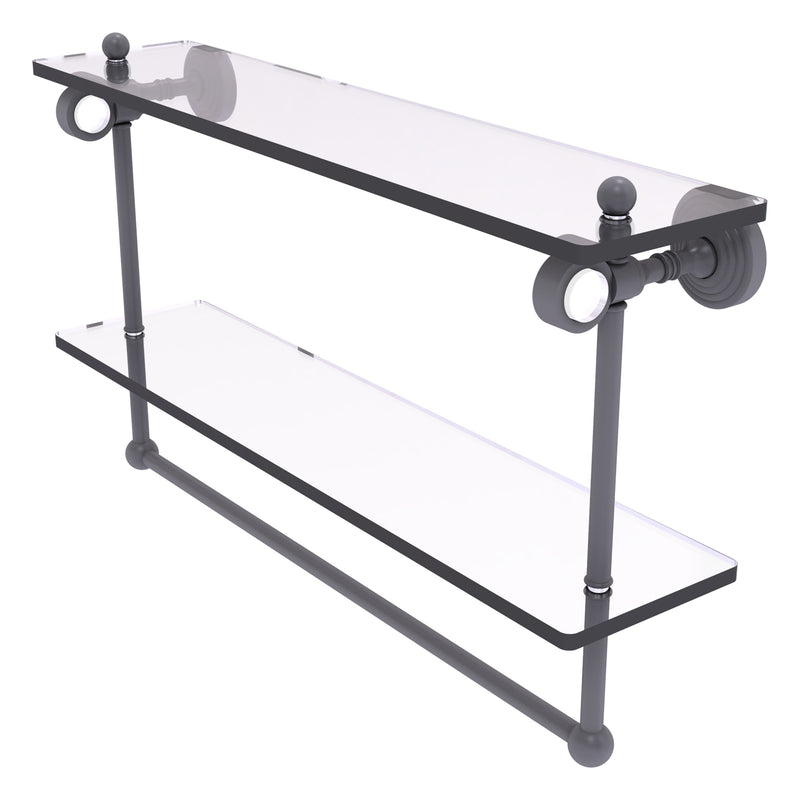 Pacific Grove Collection Double Glass Shelf  with Towel Bar with Smooth Accents