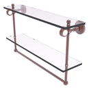 Pacific Grove Collection Double Glass Shelf  with Towel Bar with Grooved Accents