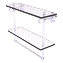 Pacific Grove Collection Double Glass Shelf  with Towel Bar with Twisted Accents