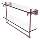Pacific Grove Collection Double Glass Shelf  with Towel Bar with Twisted Accents