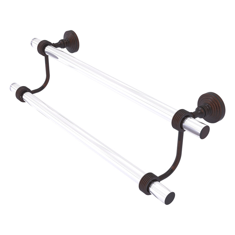 Pacific Grove Collection Double Towel Bar with Grooved Accents