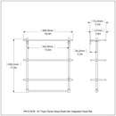 Prestige Regal Collection Triple Tiered Glass Shelf with Integrated Towel Bar