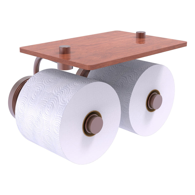 Prestige Regal Porte-papier de toilette  2 rouleaux avec 茅tag猫re en bois