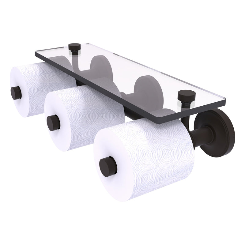 Prestige Regal Porte-papier de toilette horizontal  3 rouleaux de r茅serve avec 茅tag猫re en verre