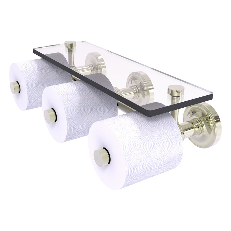 Prestige Regal Porte-papier de toilette horizontal  3 rouleaux de r茅serve avec 茅tag猫re en verre