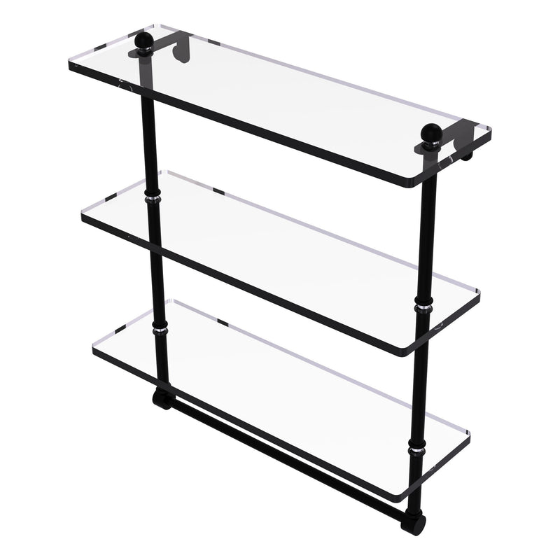 Prestige Regal Collection Triple Tiered Glass Shelf with Integrated Towel Bar