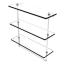 Prestige Regal Collection Triple Tiered Glass Shelf with Integrated Towel Bar