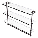 Prestige Regal Collection Triple Tiered Glass Shelf with Integrated Towel Bar