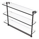 Prestige Regal Collection Triple Tiered Glass Shelf with Integrated Towel Bar