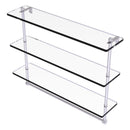 Prestige Regal Collection Triple Tiered Glass Shelf with Integrated Towel Bar