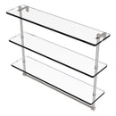 Prestige Regal Collection Triple Tiered Glass Shelf with Integrated Towel Bar