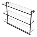 Prestige Regal Collection Triple Tiered Glass Shelf with Integrated Towel Bar