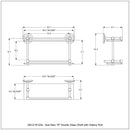 Que New Collection Double Glass Shelf with Gallery Rail