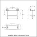 Que New Collection Gallery Rail Double Glass Shelf with Towel Bar