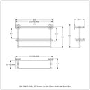 Que New Collection Gallery Rail Double Glass Shelf with Towel Bar